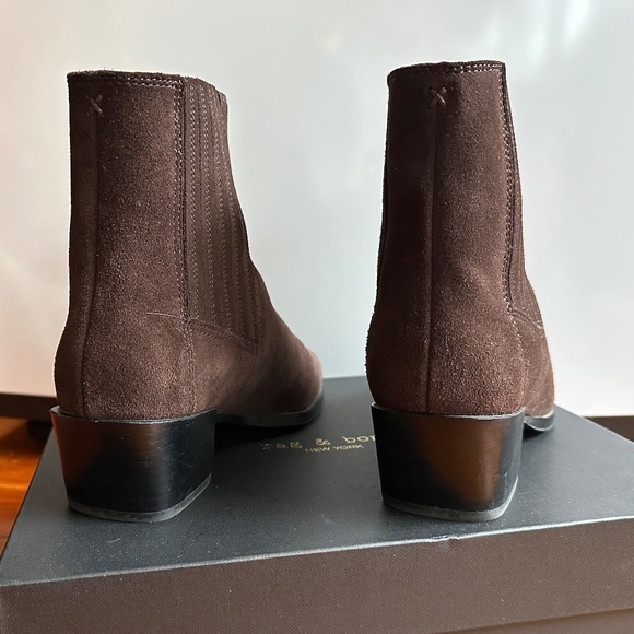 Rag & Bone Rylee Mocha Suede Booties, 38.5 EU, 8.5 US - Picture 2 of 10